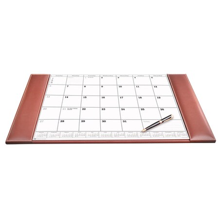 Dacasso Rustic Brown Leather Desk Pad w/ 2022 Calendar Insert, 25.5 x 17.25 PR-3240